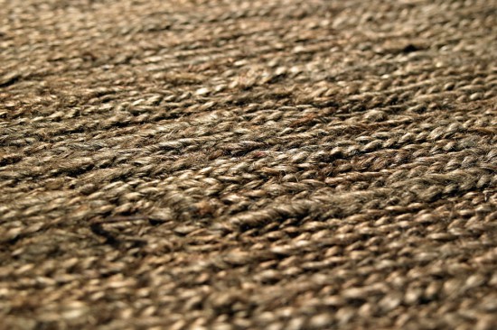tapis chanvre tisse a la main brun poil plat solide