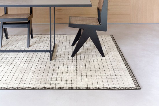 wol beige handgeweven zijdeglans
