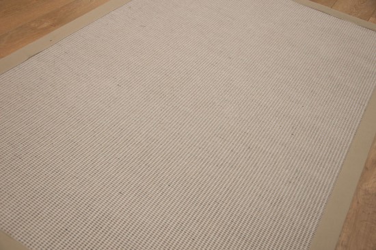 tapis laine beige tisse machinale poil plat bordure 1
