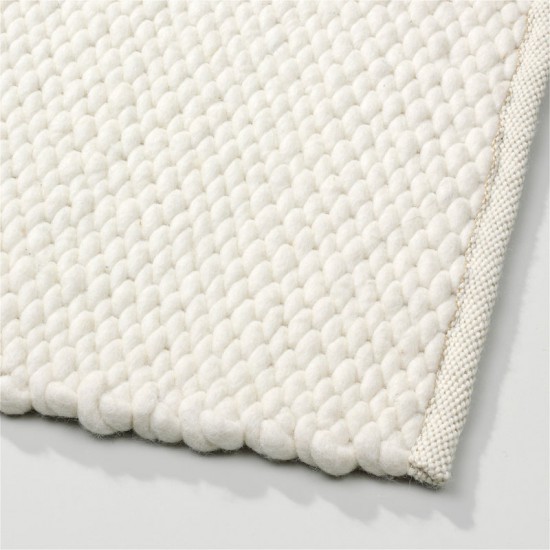 wit wol handgeweven vlakgeweven effen tapijt