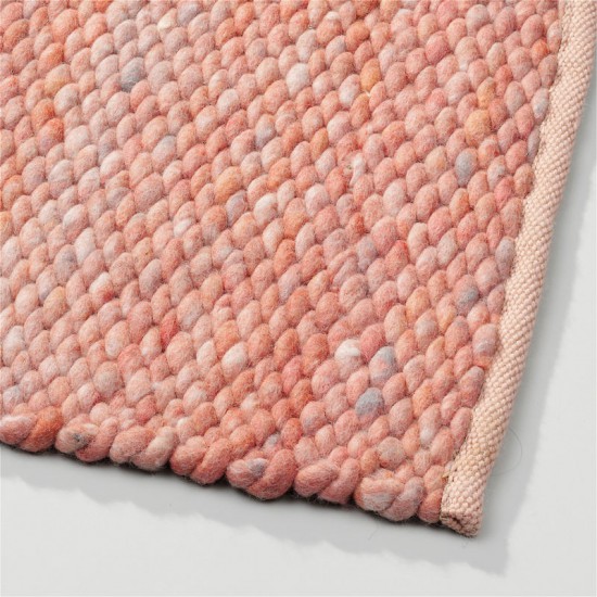 wol handgeweven vlakgeweven effen roze tapijt