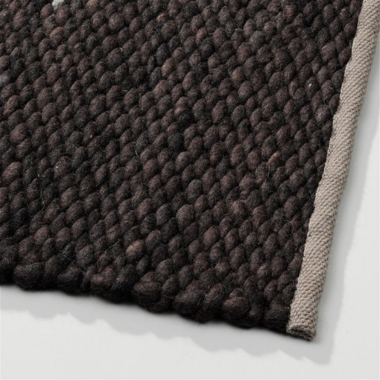 wol handgeweven bruin vlakgeweven effen tapijt 4