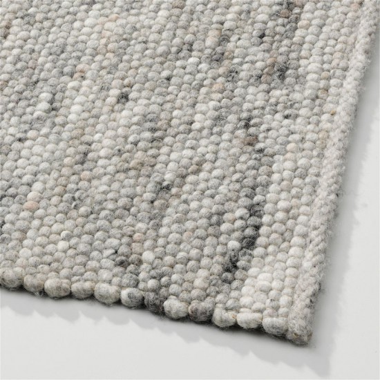 tapis laine gris beige tisse a la main grege poil plat solide 1