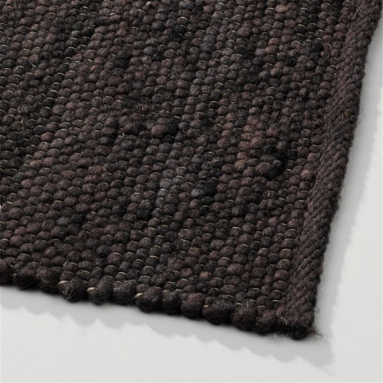laine tisse a la main brun poil plat solide