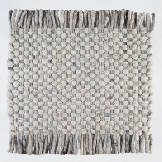 wol grijs handgeweven vlakgeweven effen tapijt 7