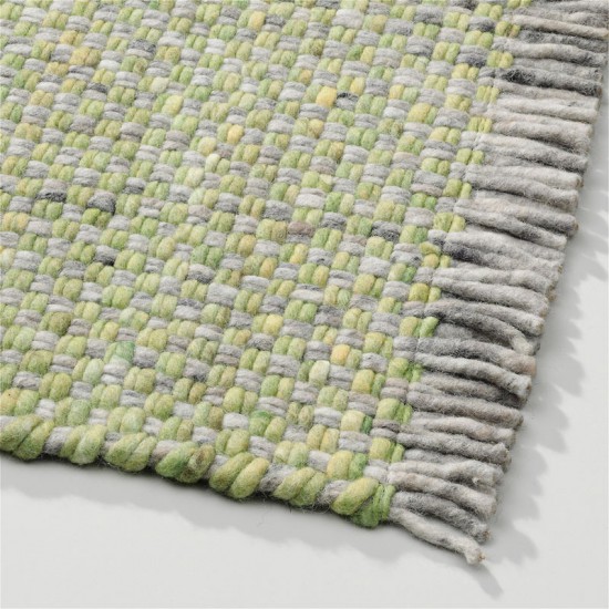 groen wol handgeweven vlakgeweven effen tapijt 9