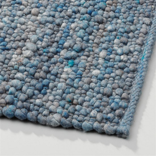 blauw wol handgeweven vlakgeweven effen tapijt 13