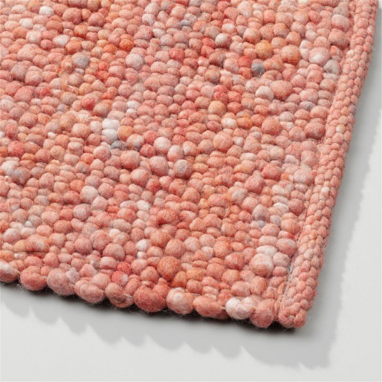 wol handgeweven vlakgeweven effen roze tapijt 8