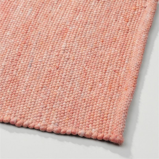 wol handgeweven vlakgeweven effen roze tapijt 9