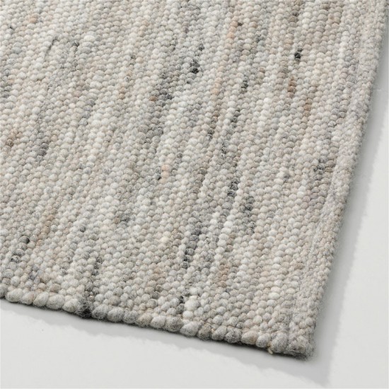 tapis laine gris tisse a la main brun grege poil plat solide