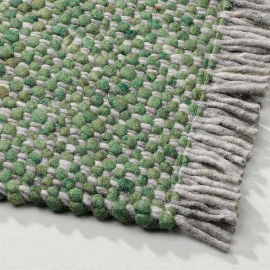 groen wol handgeweven effen tapijt 1