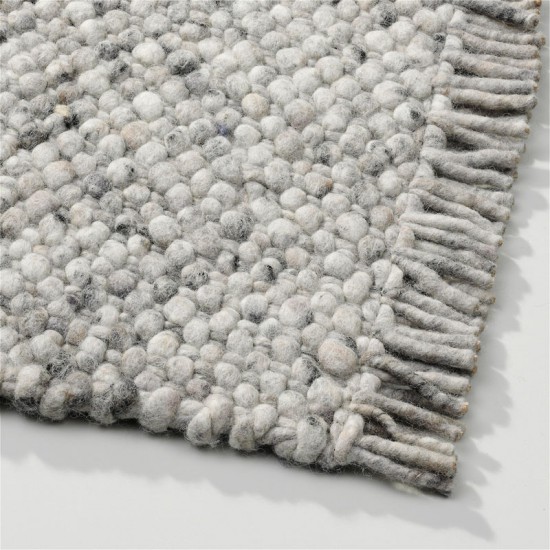 tapis laine gris beige tisse a la main grege solide