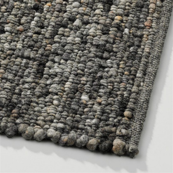 wol grijs beige handgeweven vlakgeweven effen tapijt 1
