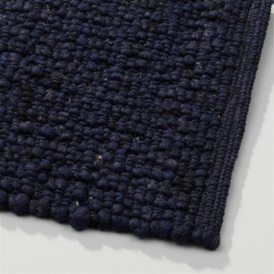 tapis blue laine tisse a la main poil plat solide 20