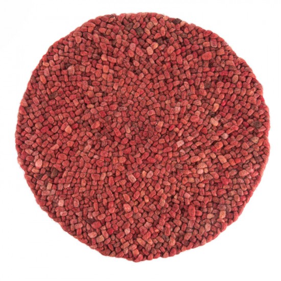 tapis rouge laine tisse a la main poil plat solide 11