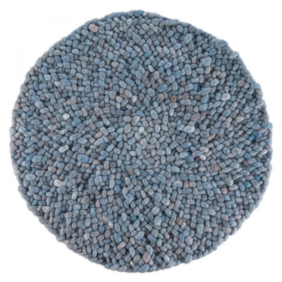 blauw wol handgeweven vlakgeweven effen tapijt 32