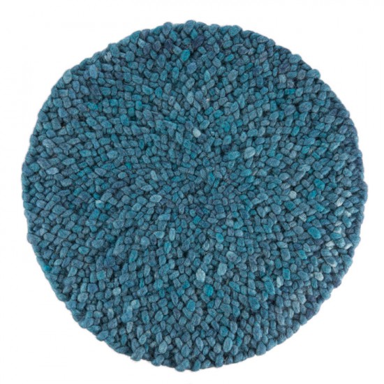 blauw wol handgeweven vlakgeweven effen tapijt 33
