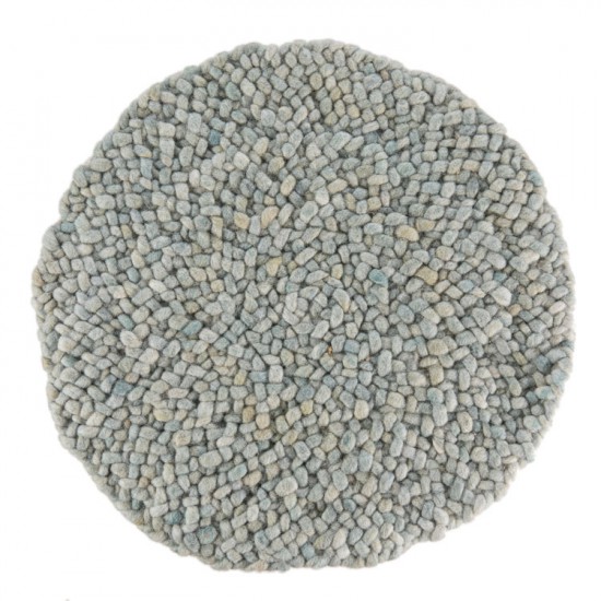 blauw wol beige handgeweven vlakgeweven effen tapijt