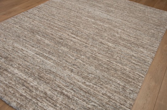 tapis polypropylene synthetique gris tisse machinale raye 5