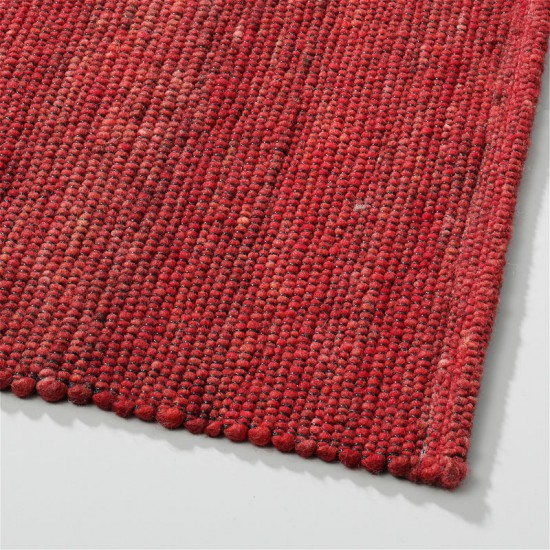 rouge laine tisse a la main poil plat solide 3