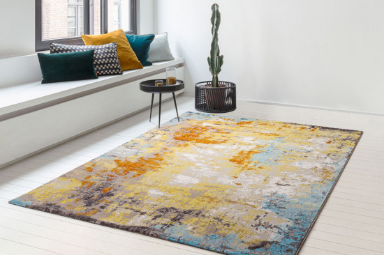 tapis polypropylene synthetique gris tisse machinale poil bas polyester dessin adapte pour le chauffage au sol anti allergique 9