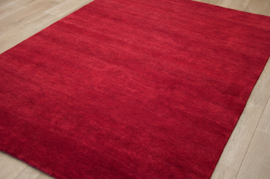 rood wol handgeknoopt effen geschikt voor vloerverwarming
