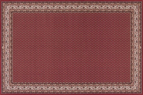 tapis rouge laine tisse machinale poil bas bordure dessin 2